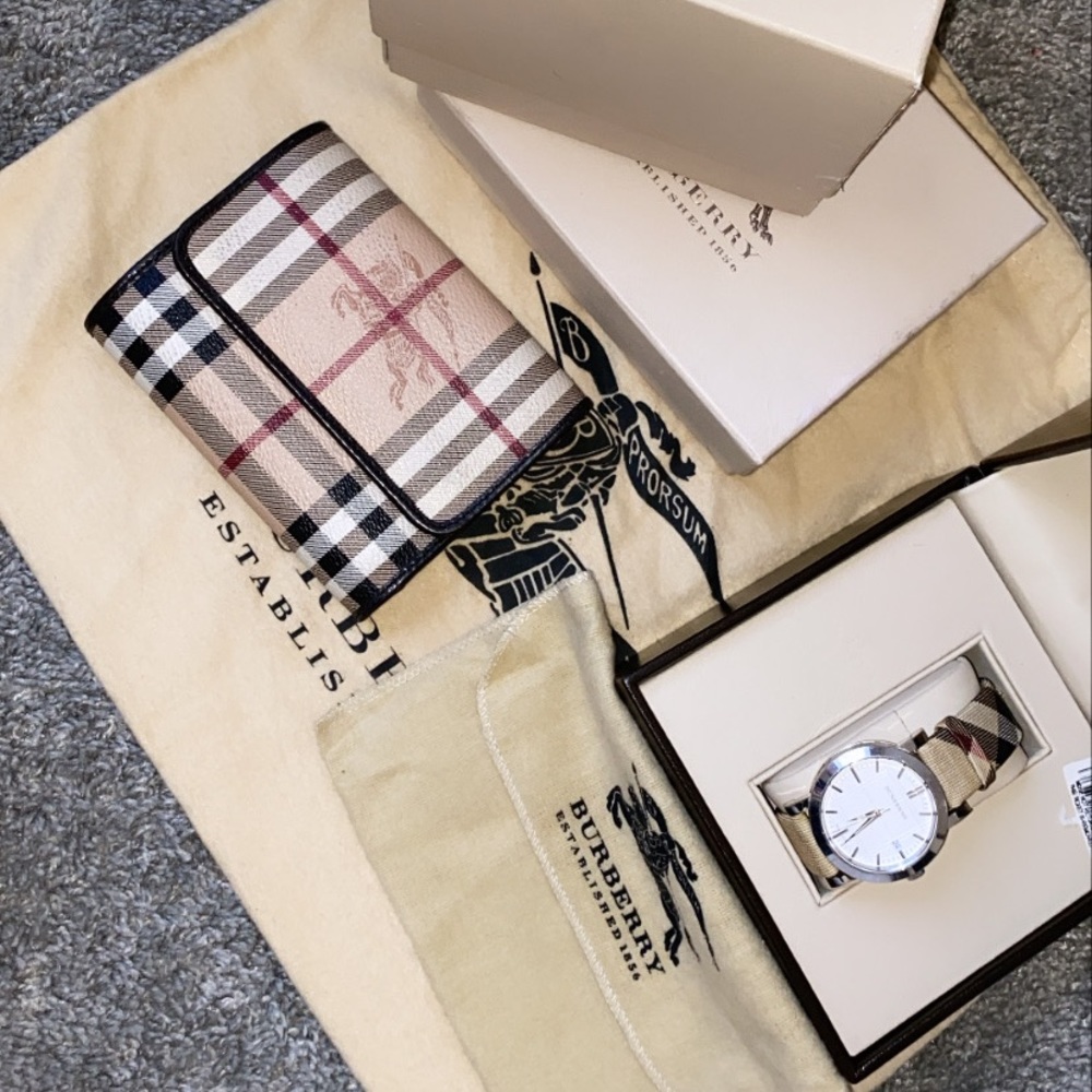 Burberry wallet and watch bundle